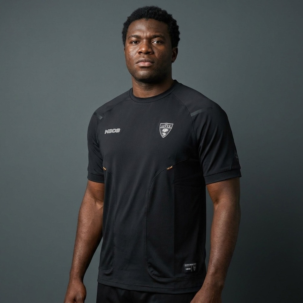 M908 Men Training Shirt XL Black Polyester Sportcore US Lecce Soccer Jersey